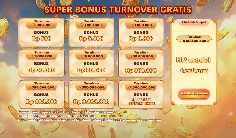 SUPER BONUS TURNOVER GRATIS